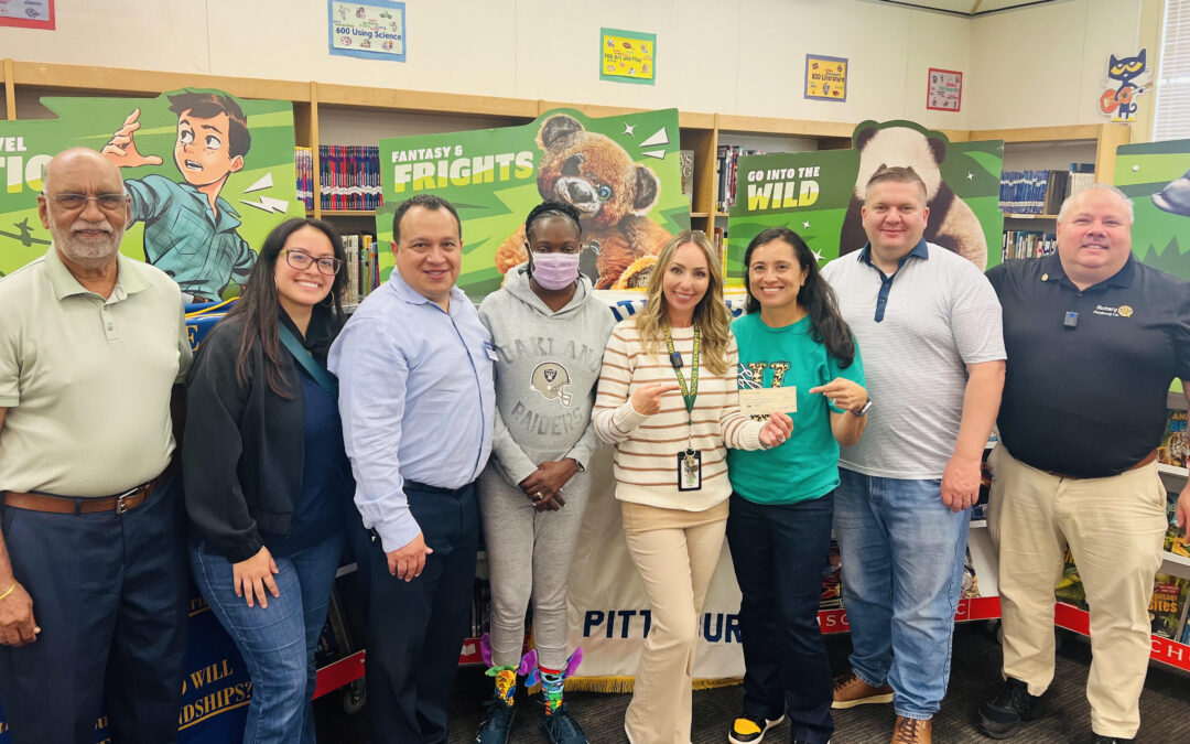Pittsburg Rotary Club check presentation to Highland Elementary School on 9/22/26